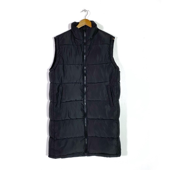 Carly Jean Shay Puffer Long Vest Black - Picture 1 of 5